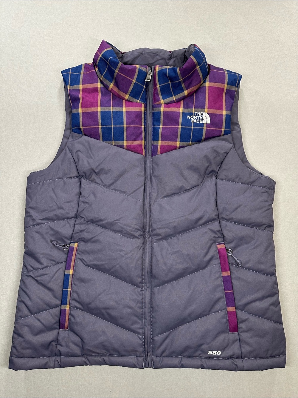 The North Face Sheka 550 Goose Down Plaid Vest, Quilted Puffer - Womens Medium